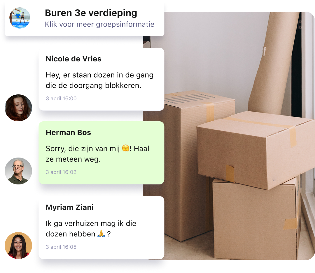 Chat met je buren in een groepsapp via de Area of People app