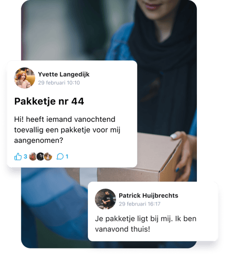 Afbeelding Area of People app bewoner heeft pakketje aangenomen
