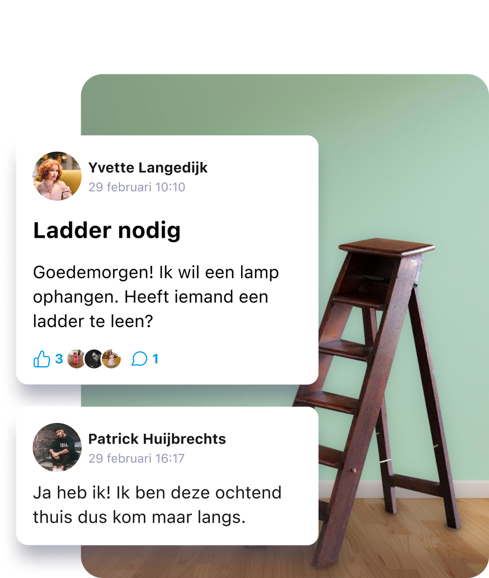 Vraag je buren om hulp via de app