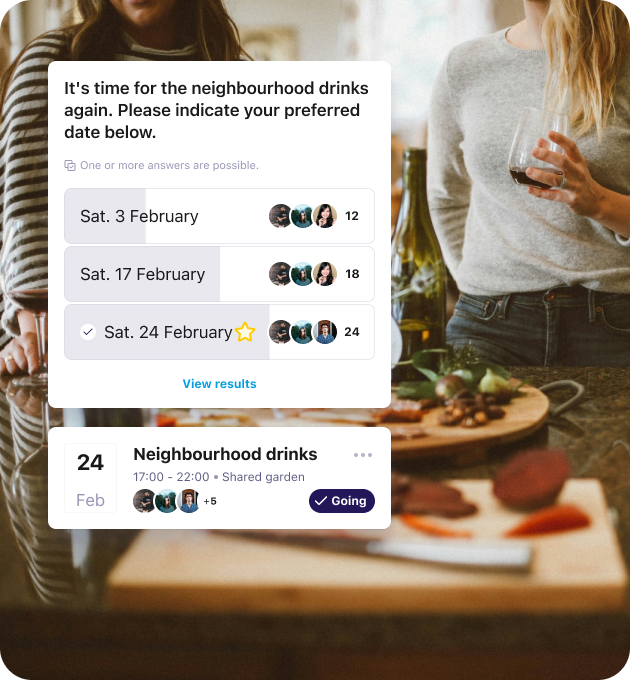 Organise activities with your neighbours via the resident app