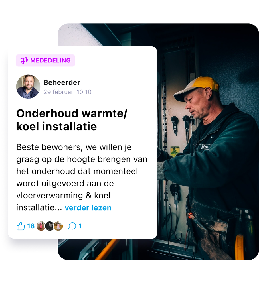 Ontvang updates van je beheerder of verhuurder via de bewoners app