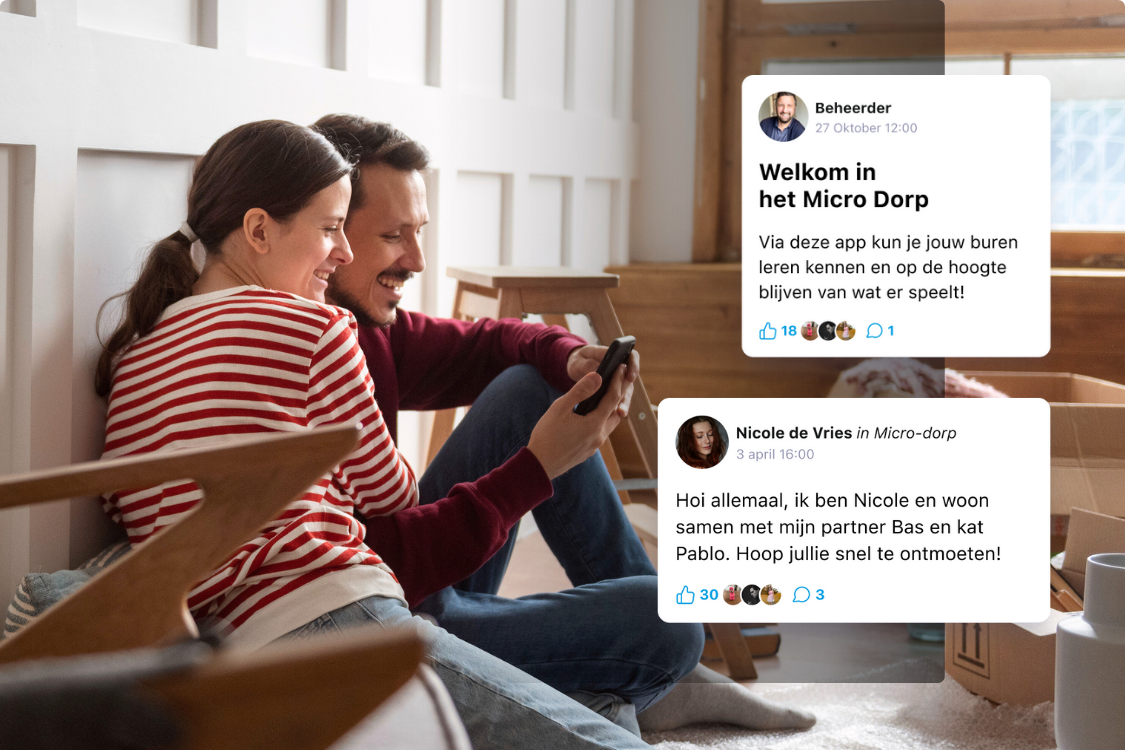 Bewoners welkom heten in de app